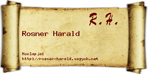 Rosner Harald névjegykártya